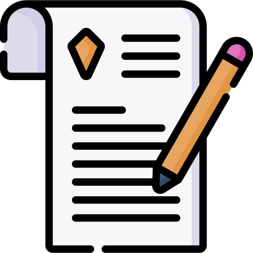 icono de un papel con un lápiz